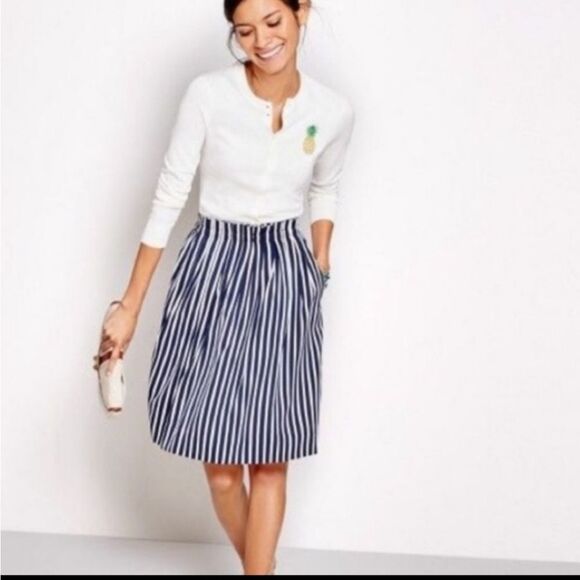 J.Crew Mercantile navy and white striped skirt - Picture 2 of 13